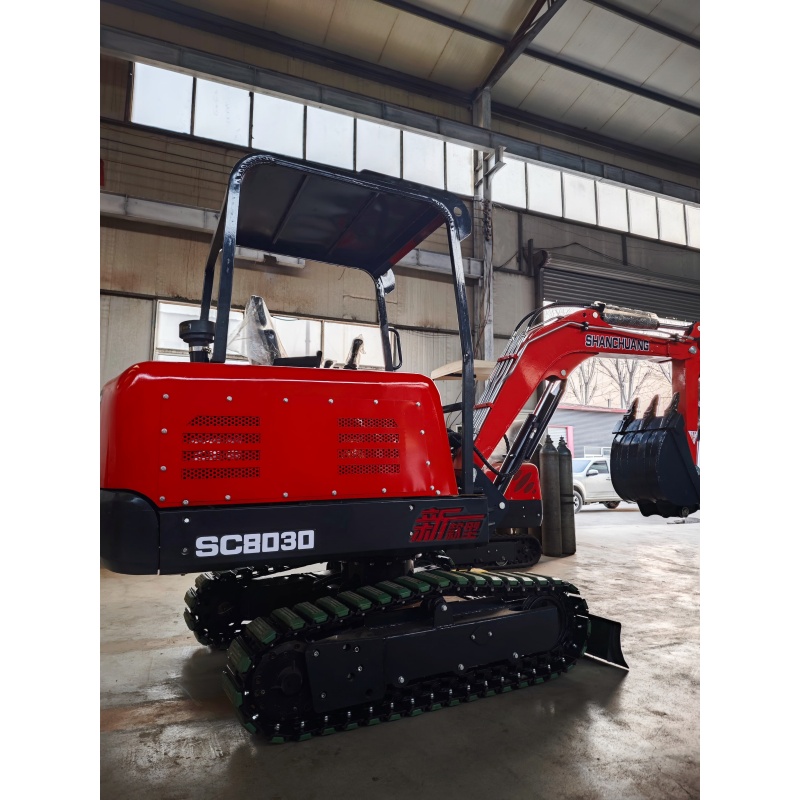 Special steel track for small excavators, with reinforced rubber blocks added to the outermost side of the track