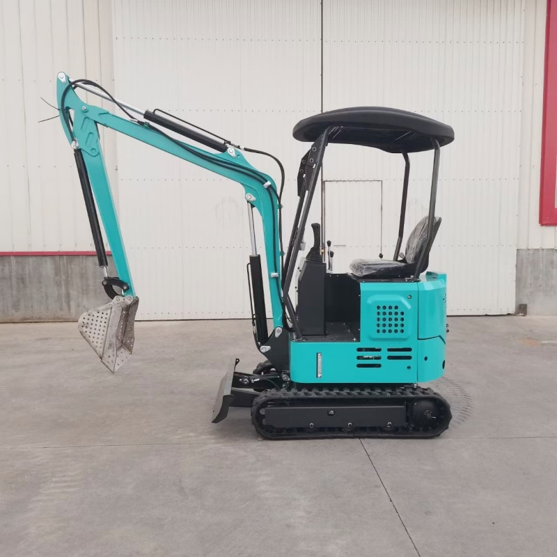 Small excavator stainless steel bucket/hopper, with extended boom and arm, customizable.
