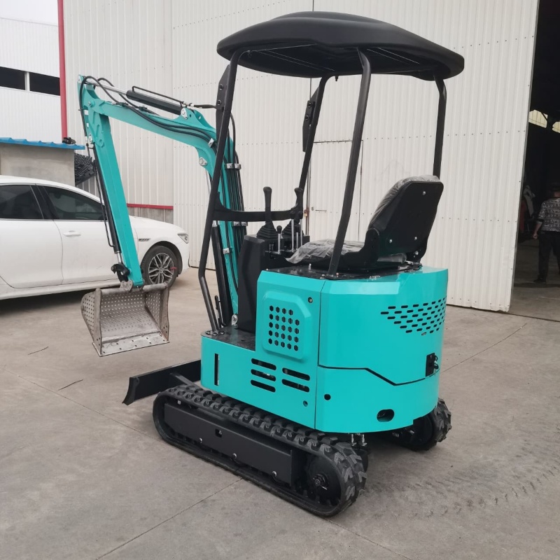 Small excavator stainless steel bucket/hopper, with extended boom and arm, customizable.