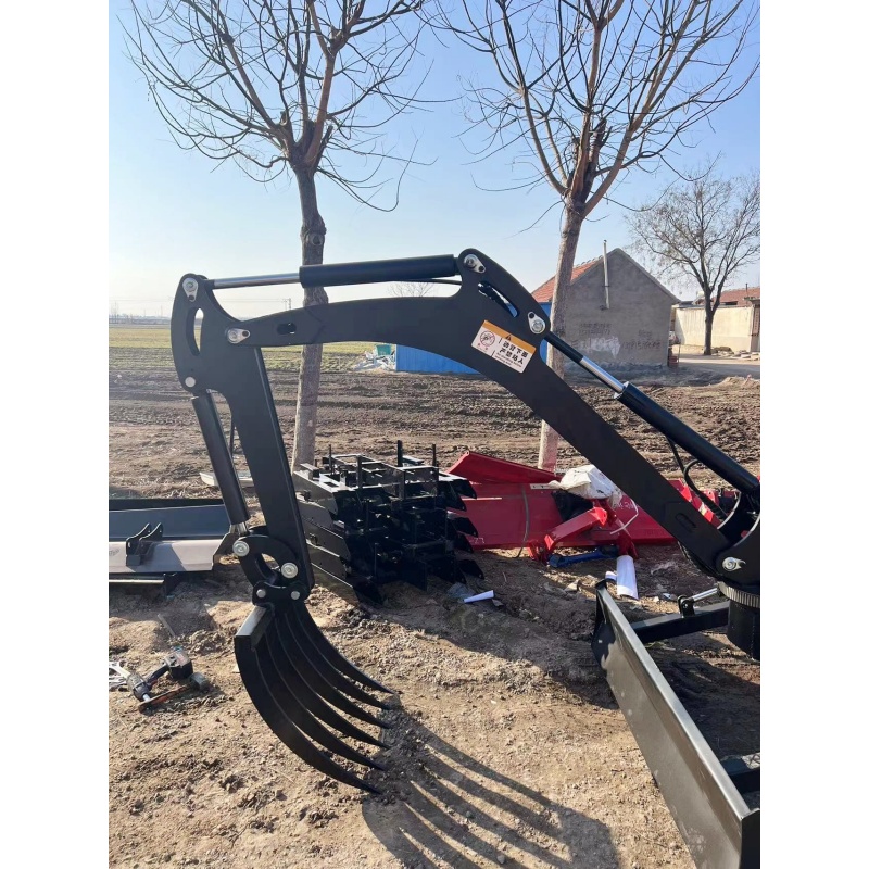Small excavator attachments-large multi-tooth rake (grass rake)
