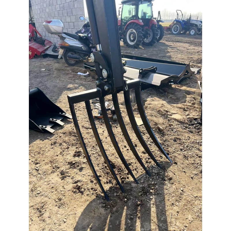 Small excavator attachments-large multi-tooth rake (grass rake)