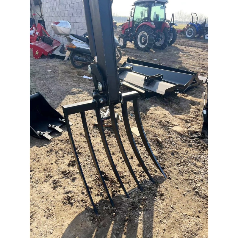 Small excavator attachments-large multi-tooth rake (grass rake)