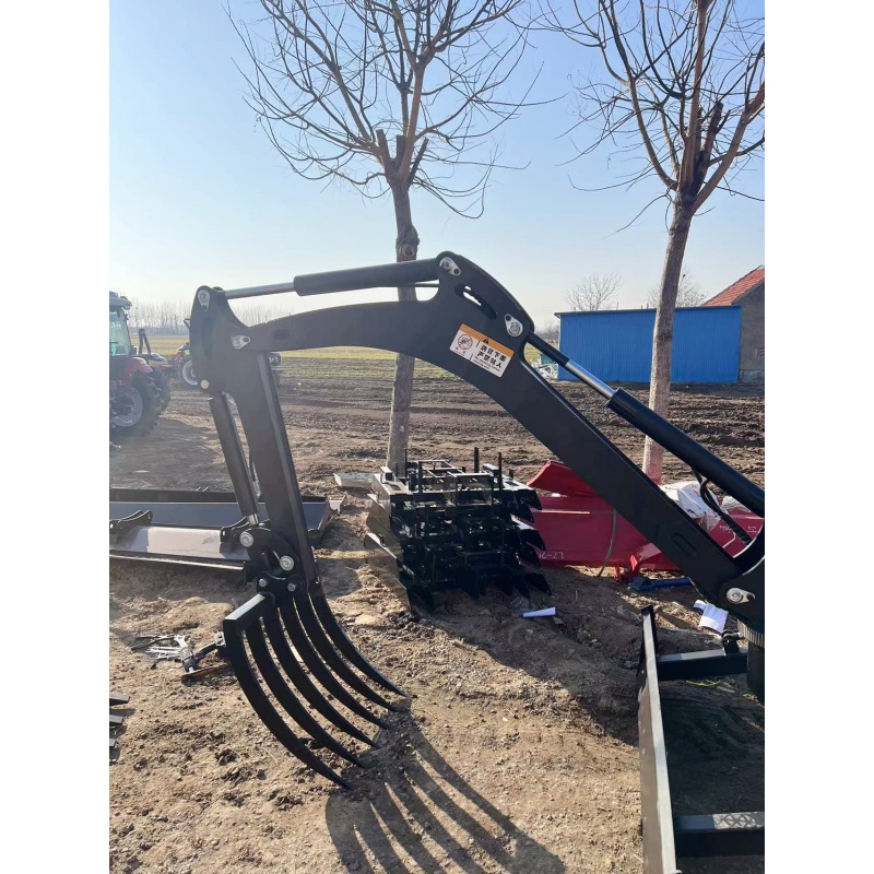 Small excavator attachments-large multi-tooth rake (grass rake)