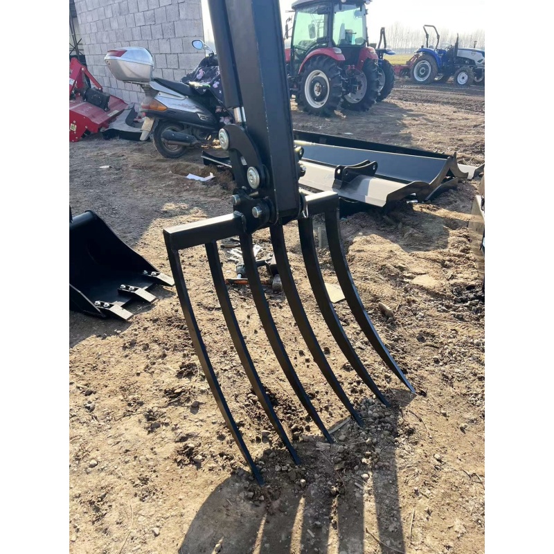 Small excavator attachments-large multi-tooth rake (grass rake)