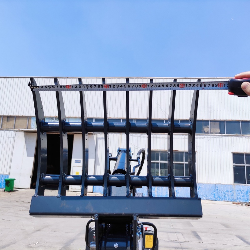 Mini excavator attachments-Multi-functional grass rake/tamper (customizable size)