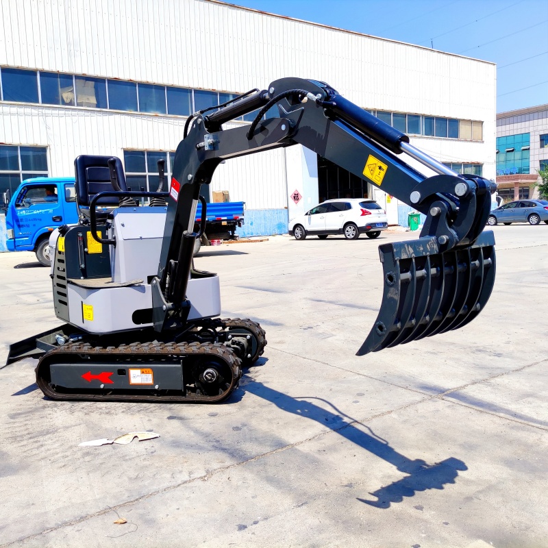 Front-end attachments for small excavators-Multi-functional grass rake/tiller (customizable size)