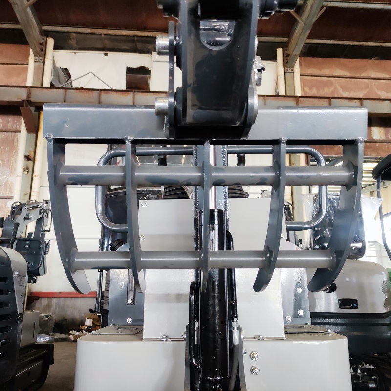 Front-end attachments for small excavators-Multi-functional grass rake/tiller (customizable size)