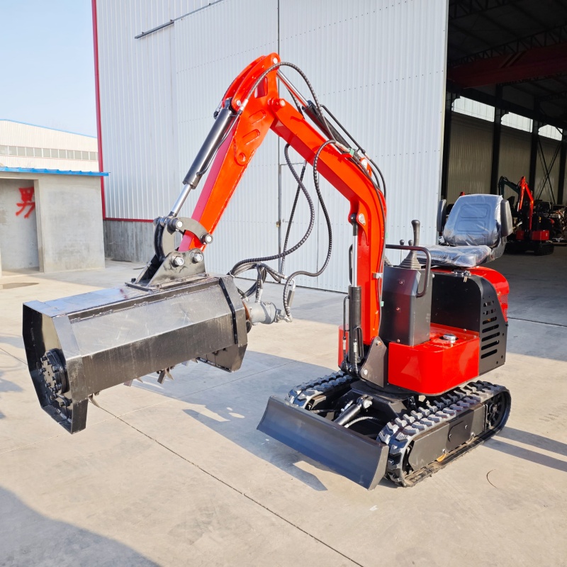 Mini excavator - grass crushing machine