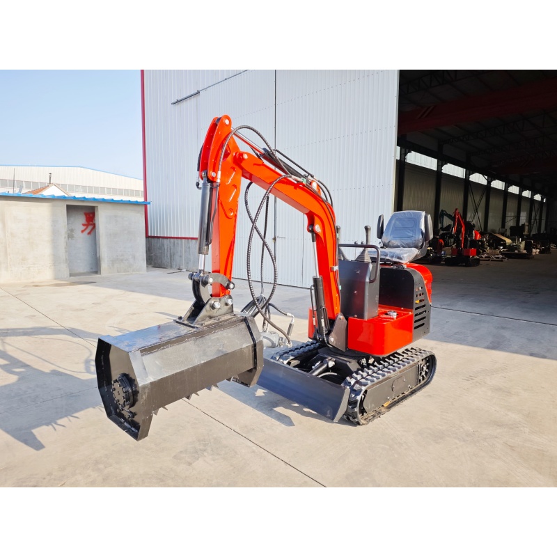 Small excavator - grass crushing machine