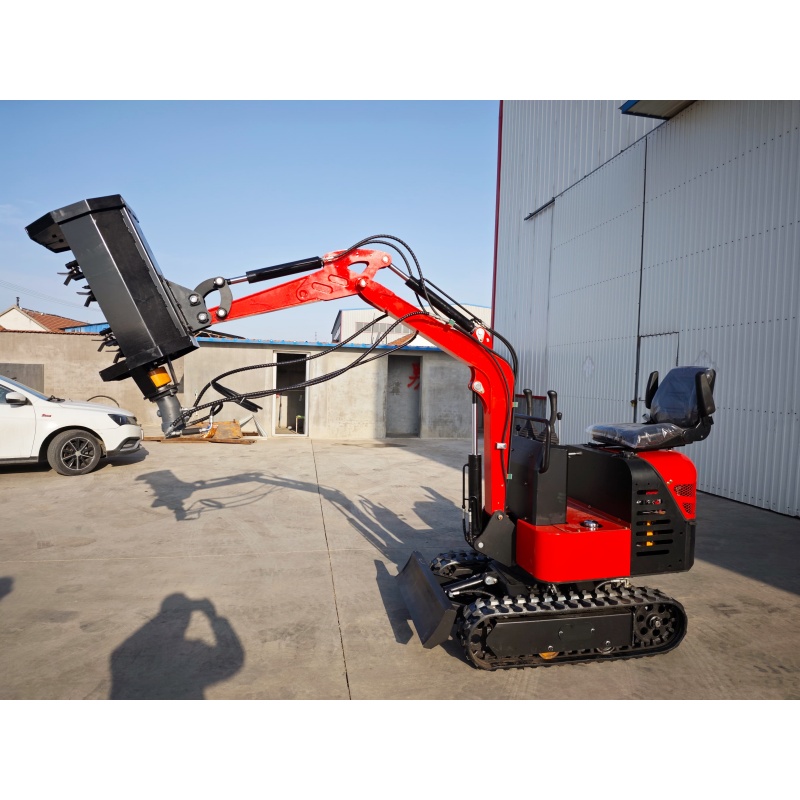 Small excavator - grass crushing machine