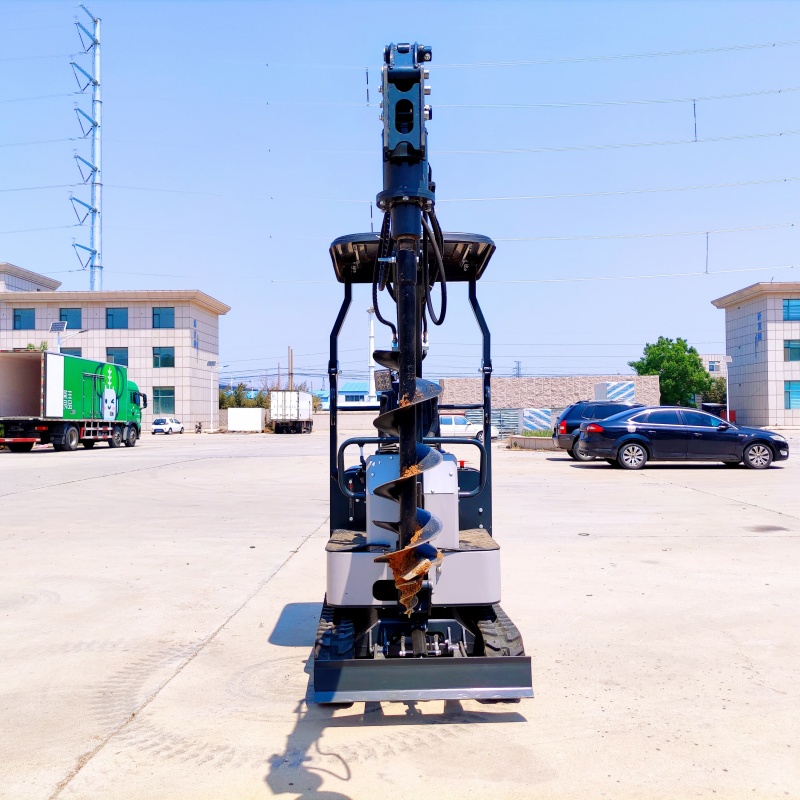 Mini excavator attachment-screw drill