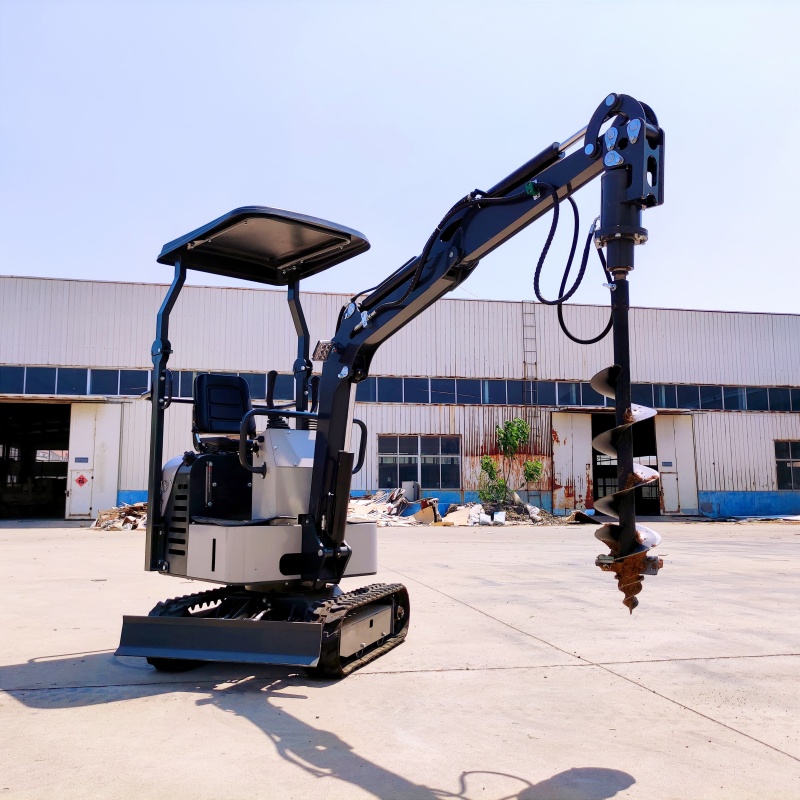 Mini excavator attachment-screw drill