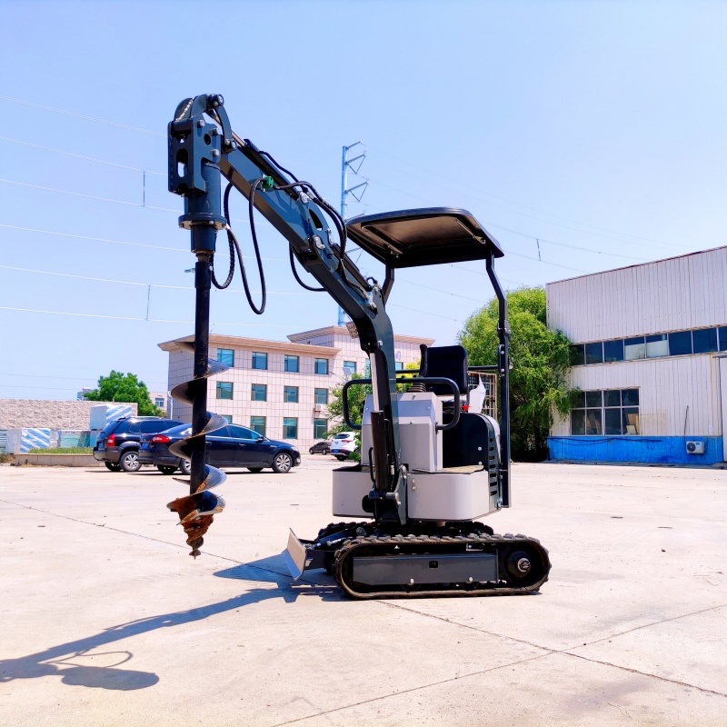 Mini excavator attachment-screw drill
