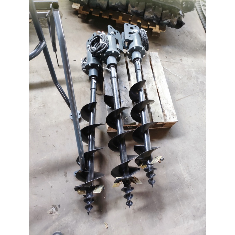 Mini excavator attachment-screw drill