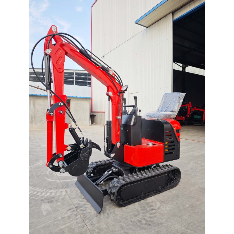 Mini excavator attachments: hydraulic thumb bucket and extended arm