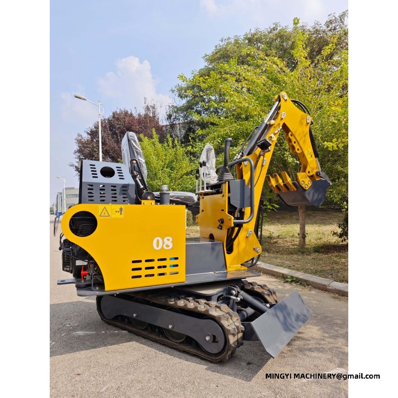 A mini excavator for interior decoration work, suitable for use inside elevator doors.
