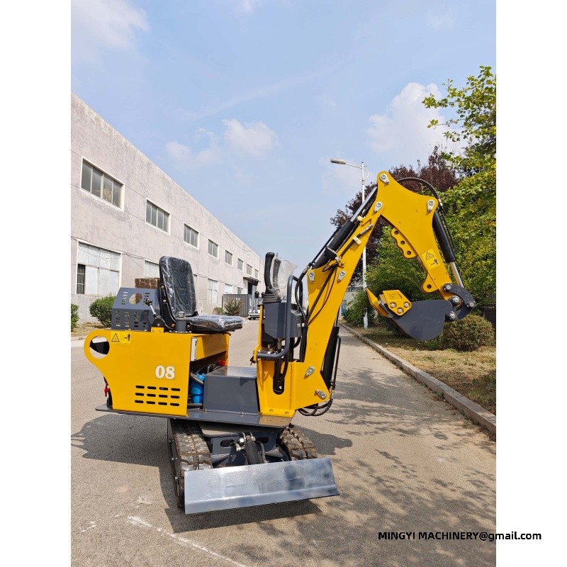 A mini excavator for interior decoration work, suitable for use inside elevator doors.
