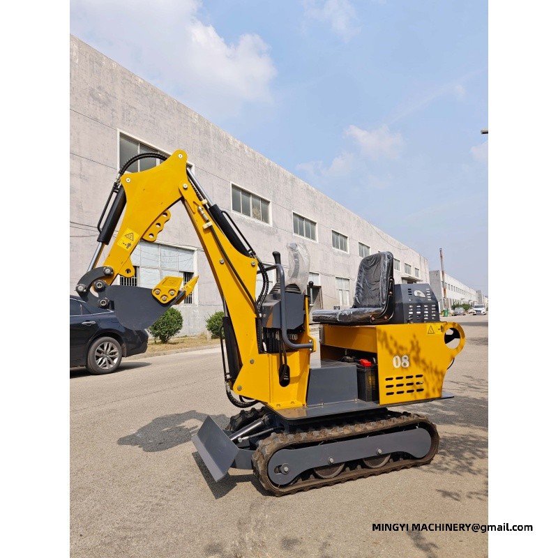 A mini excavator for interior decoration work, suitable for use inside elevator doors.