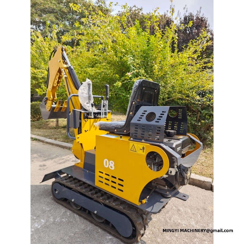 A small excavator used for interior renovations, which can be placed inside the elevator door of the building.