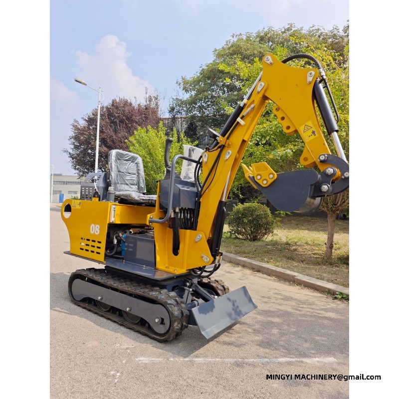 A small excavator used for interior renovations, which can be placed inside the elevator door of the building.