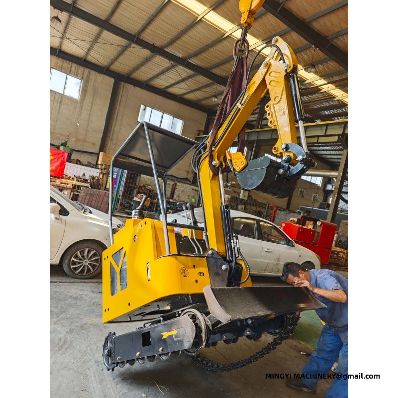 Adding Steel Track to Small Excavator for Ditch Digging
