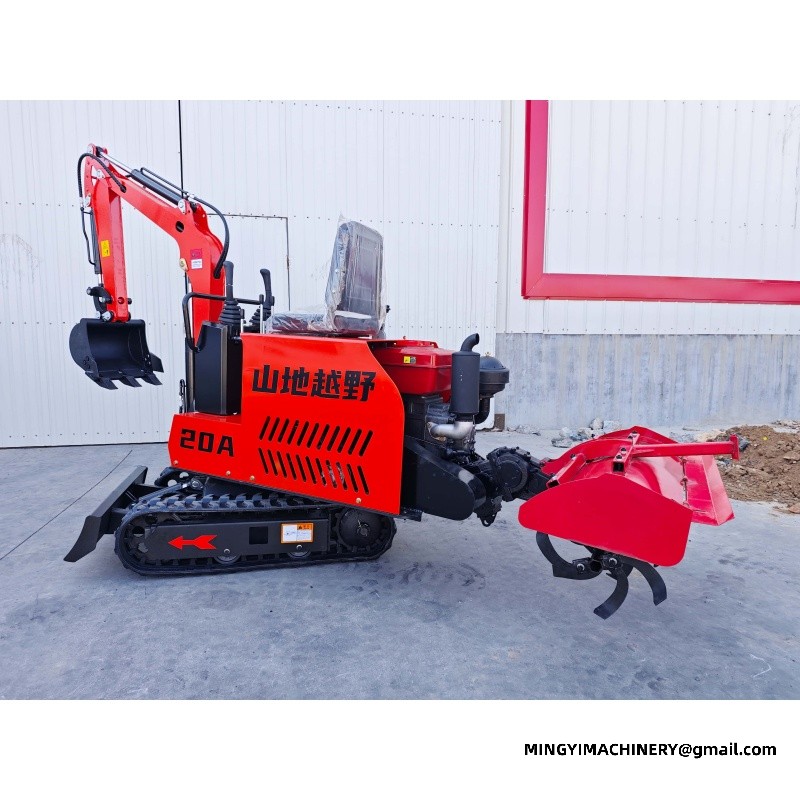 Crawler Tractor with Rear Plough can be rotary tilled and excavated