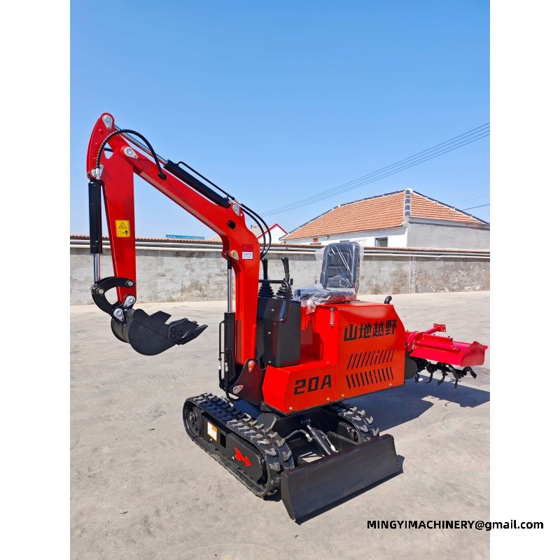 Crawler Tractor with Rear Plough can be rotary tilled and excavated
