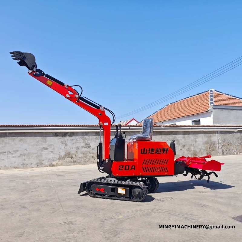 Crawler Tractor with Rear Plough can be rotary tilled and excavated