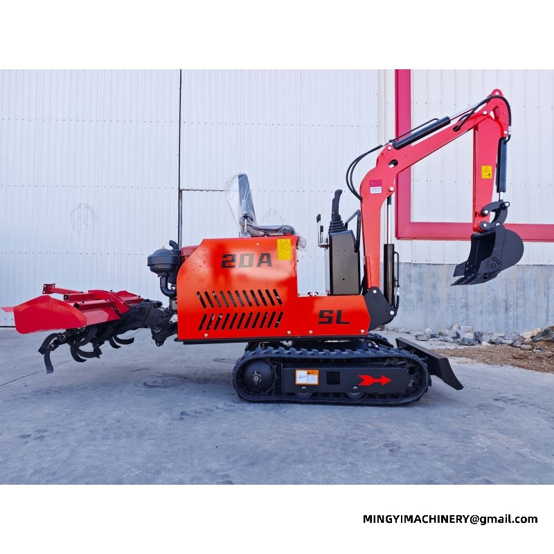 Crawler Tractor with Rear Plough can be rotary tilled and excavated