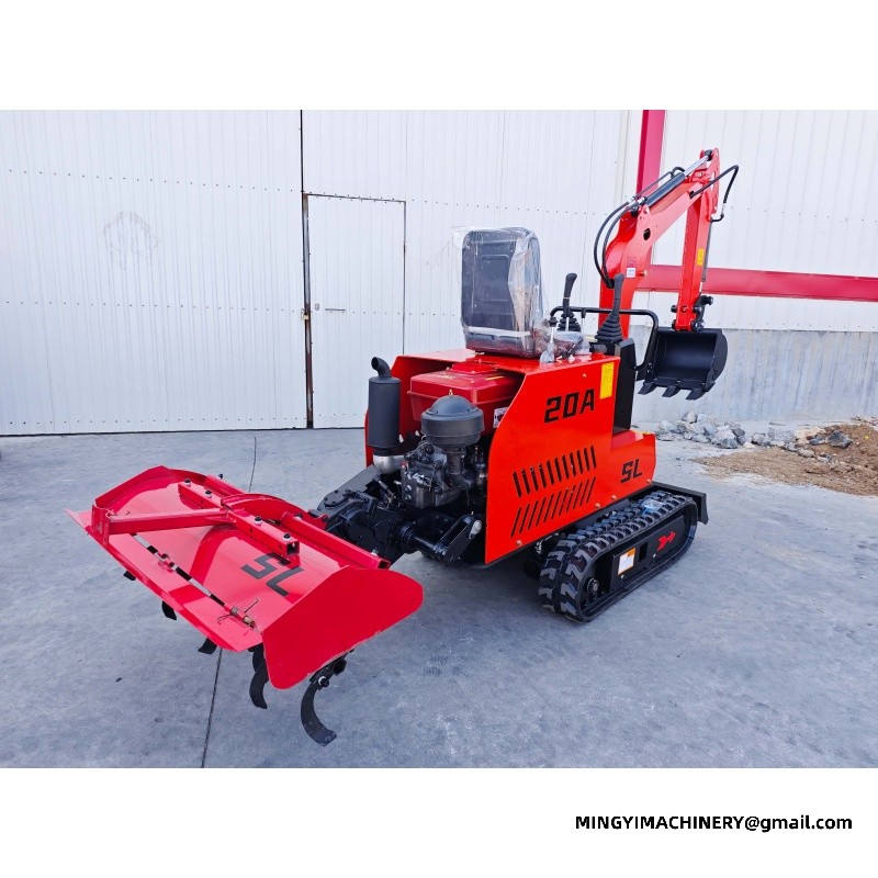 Crawler Tractor with Rear Plough can be rotary tilled and excavated