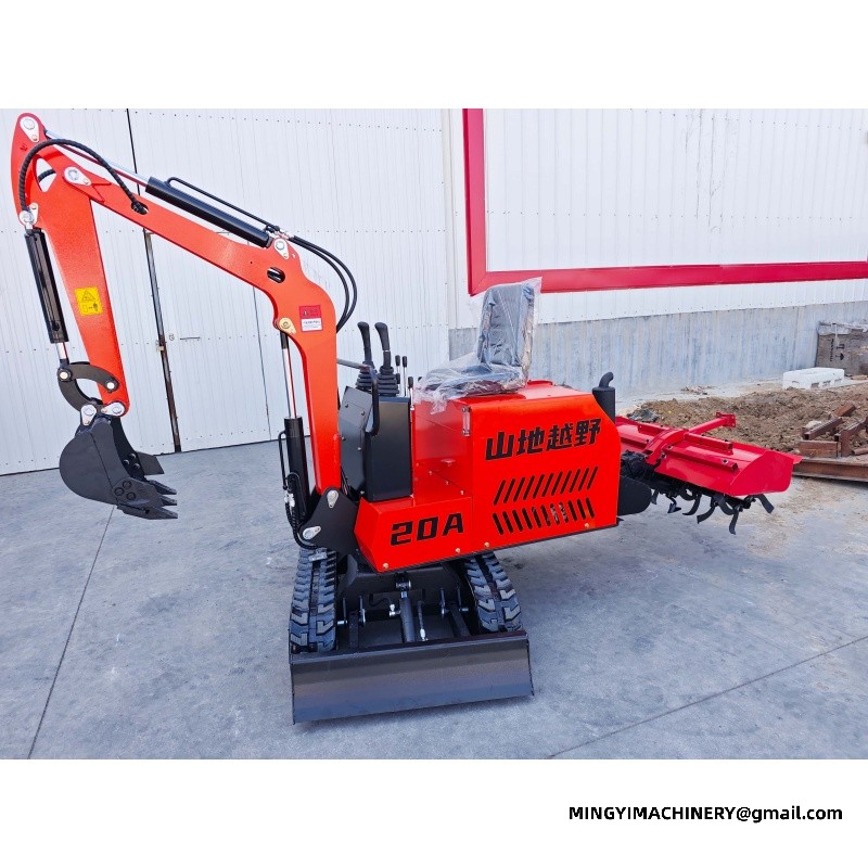 Crawler Tractor with Rear Plough can be rotary tilled and excavated