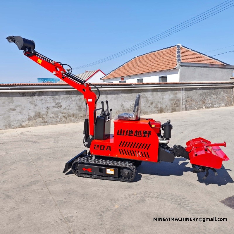 Crawler Tractor with Rear Plough can be rotary tilled and excavated