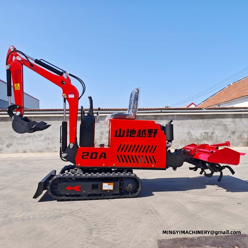 Crawler Tractor with Rear Plough can be rotary tilled and excavated