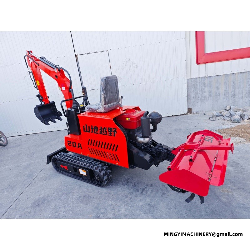Adding a Tracked Rotary Plough to a Small Excavator