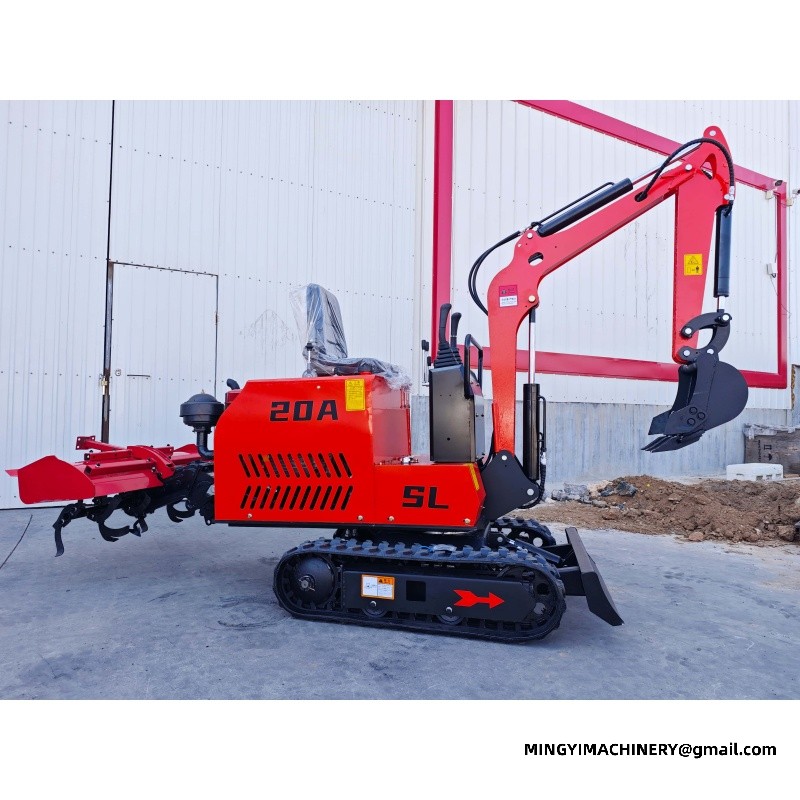 Adding a Tracked Rotary Plough to a Small Excavator