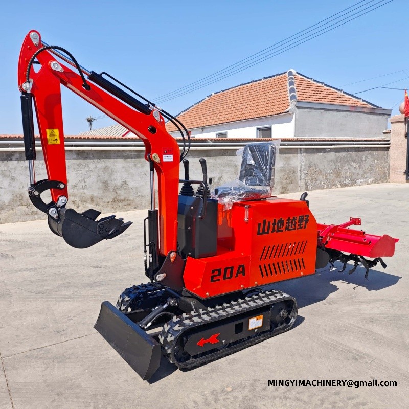 Adding a Tracked Rotary Plough to a Small Excavator