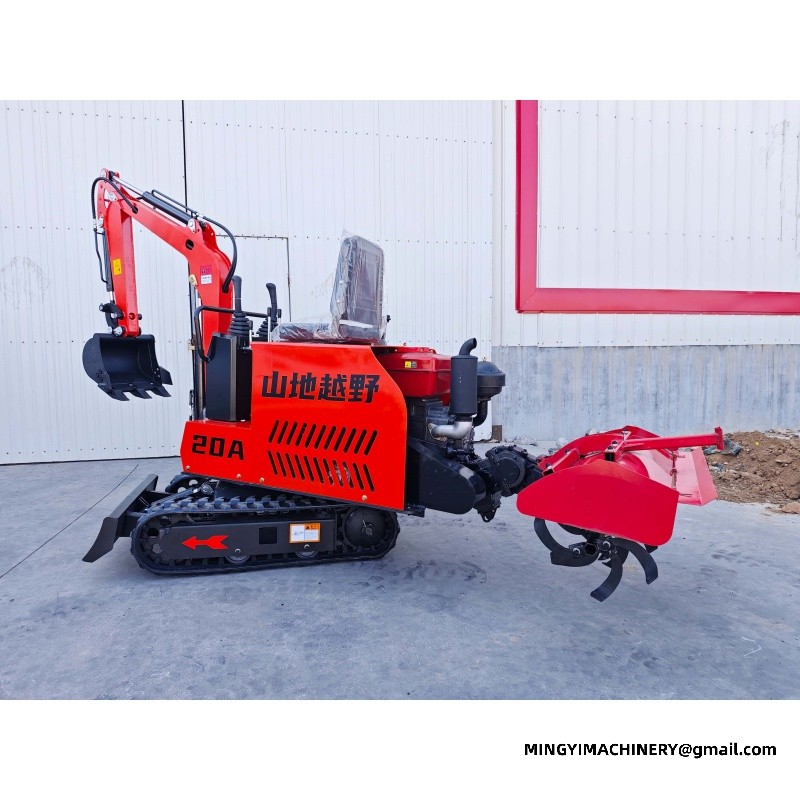 Adding a Tracked Rotary Plough to a Small Excavator