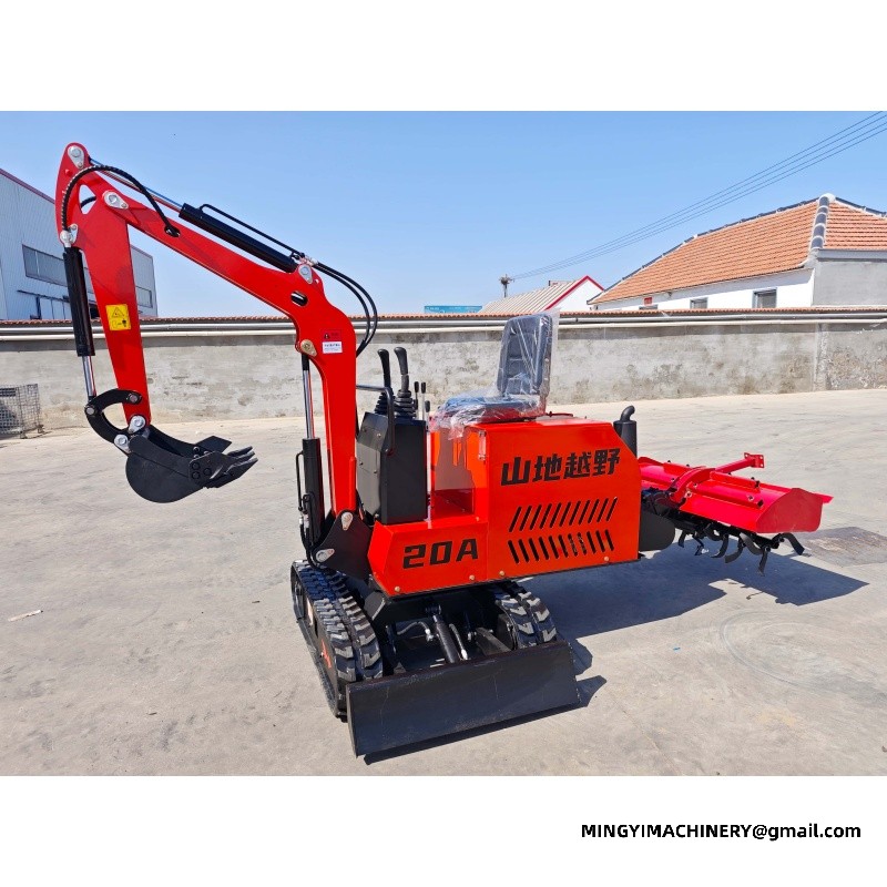 Adding a Tracked Rotary Plough to a Small Excavator