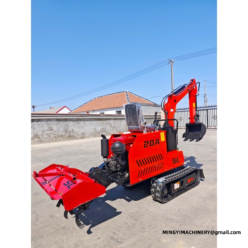 Adding a Tracked Rotary Plough to a Small Excavator