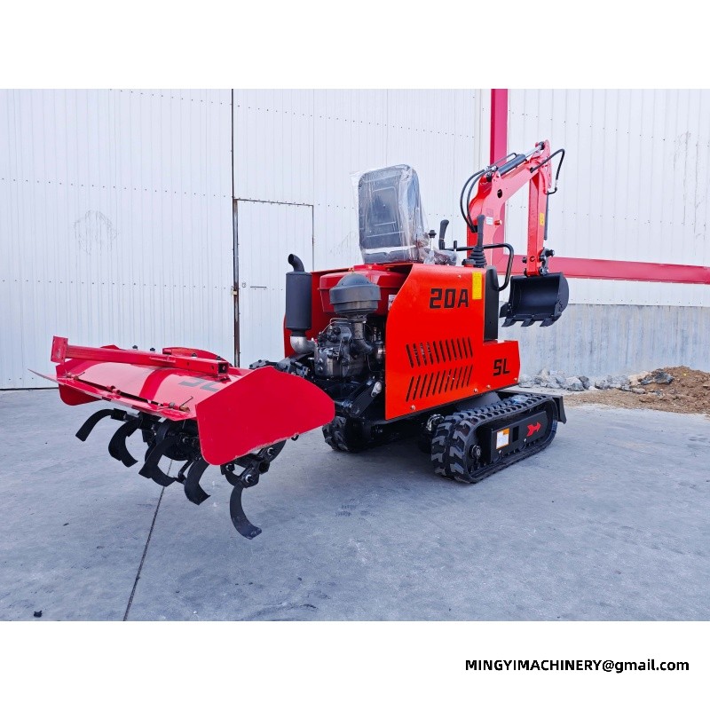 Adding a Tracked Rotary Plough to a Small Excavator