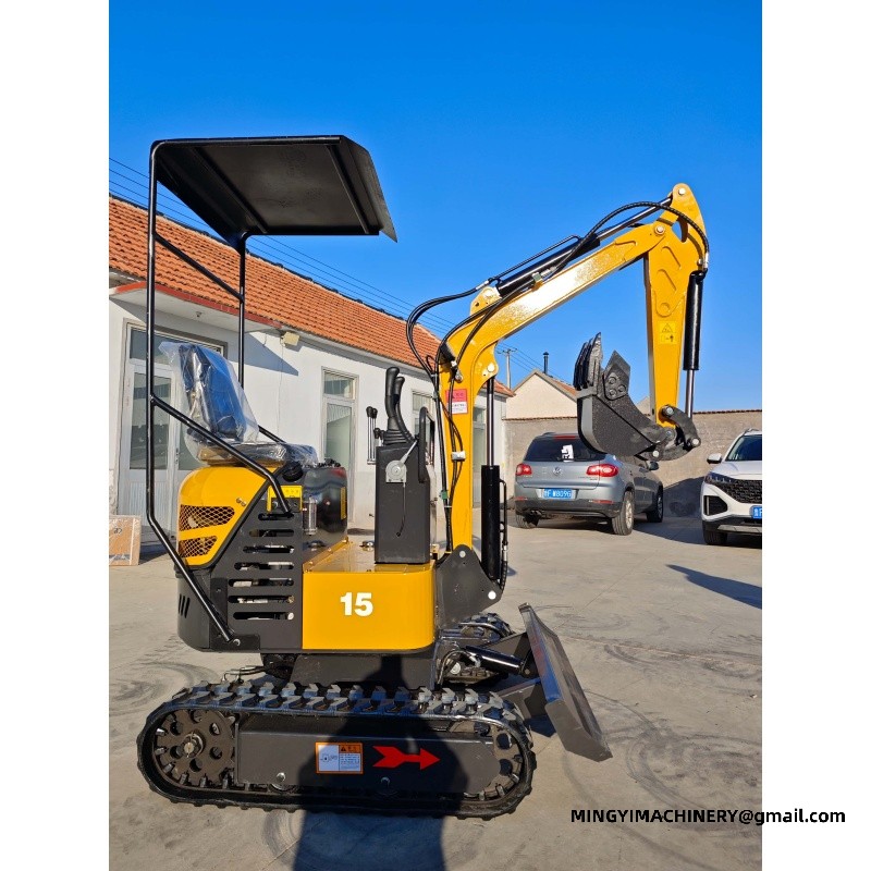 mini excavator with grapple