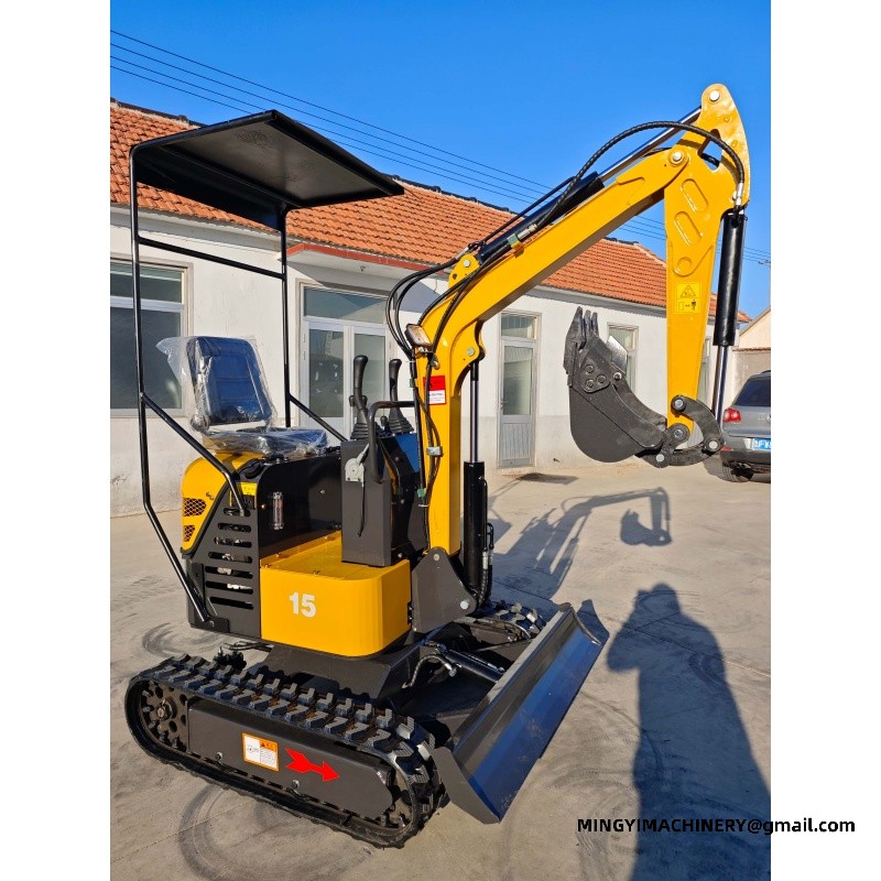 mini excavator with grapple