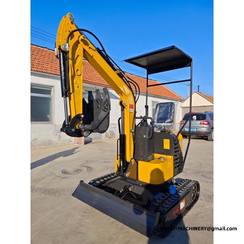 mini excavator with grapple