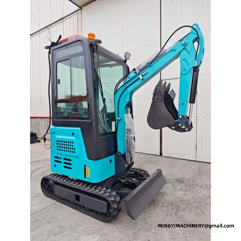 mini excavator digging trench