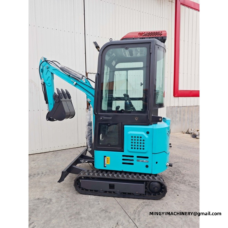mini excavator digging trench