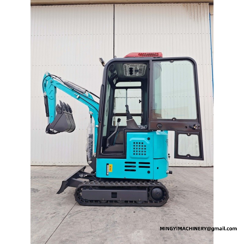 mini excavator digging trench