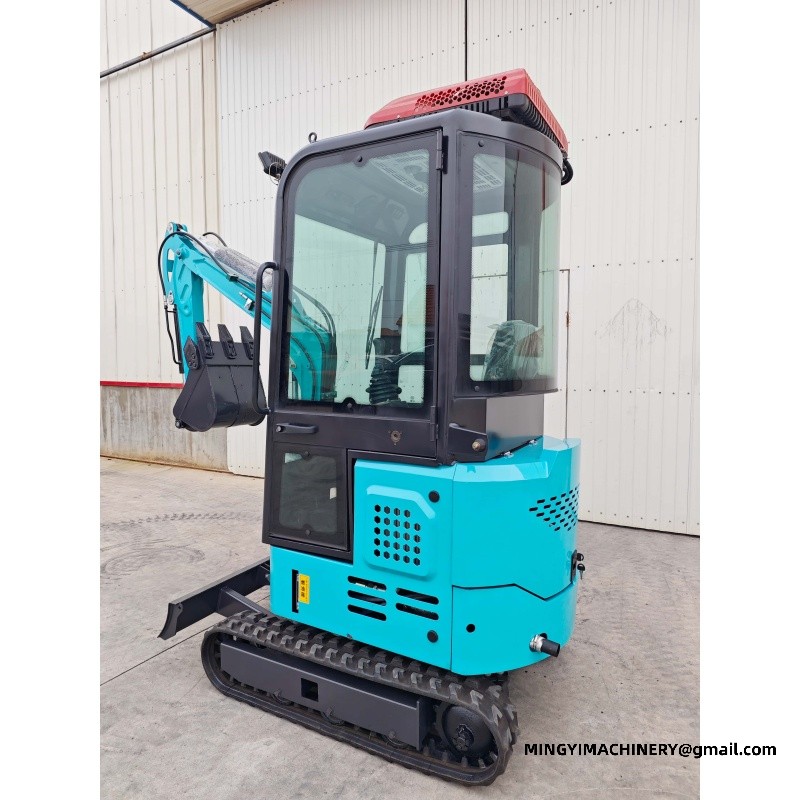 mini excavator digging trench