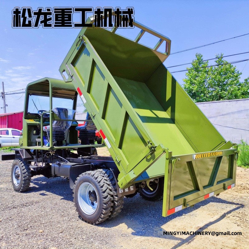 articulated dump truck on rough terrain