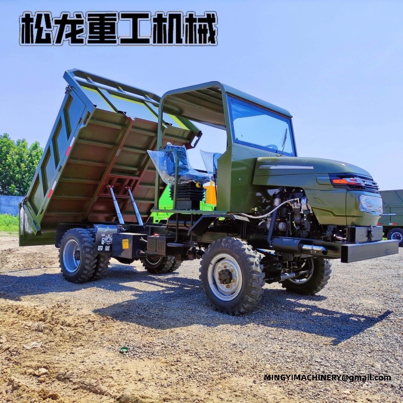 articulated dump truck on rough terrain