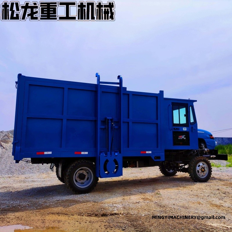 Trash bin transfer four-wheel drive transport vehicle